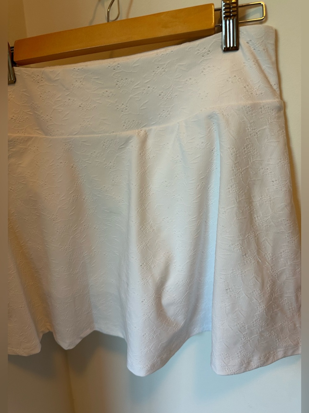 Laura Ashley White Textured Skater Skirt